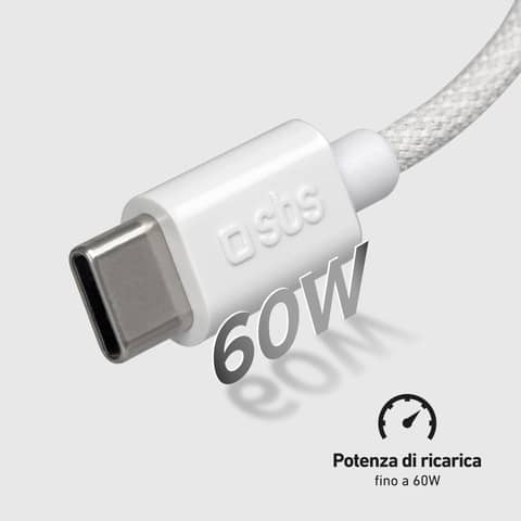 Cavo in tessuto SBS USB-A e USB-C - lunghezza 1,5 m - grigio TECABLETISSUEUSBCG